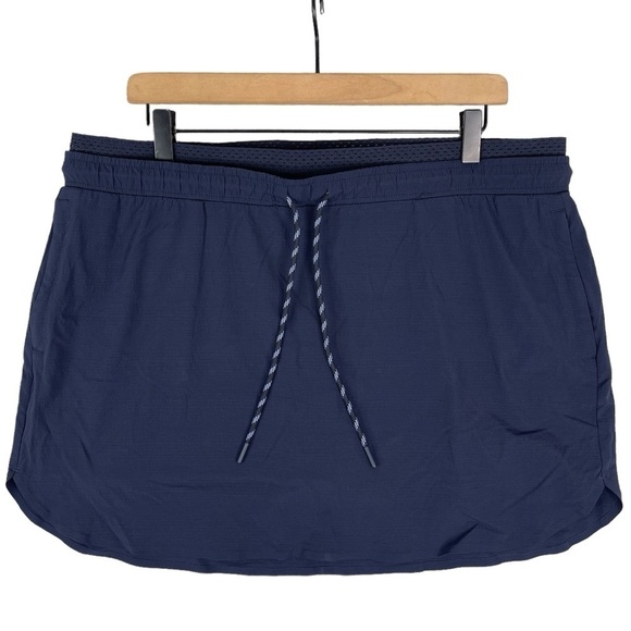 Athleta Pants - Athleta Crest Skort 16 Navy Ripstop High Rise Elastic Waist Pull On Stretch